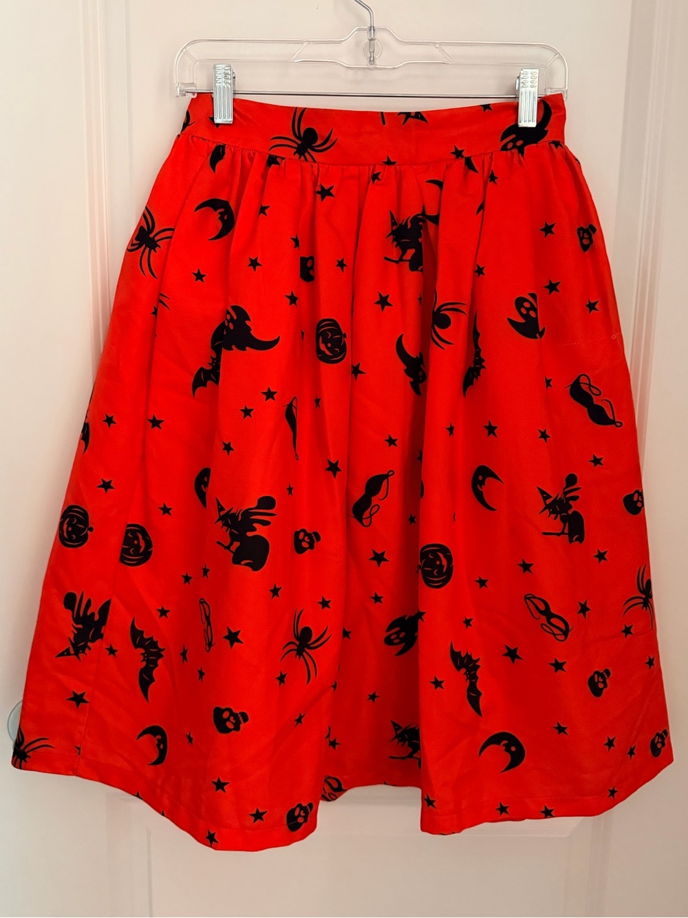 NWOT Orange Halloween Print A-Line Skirt